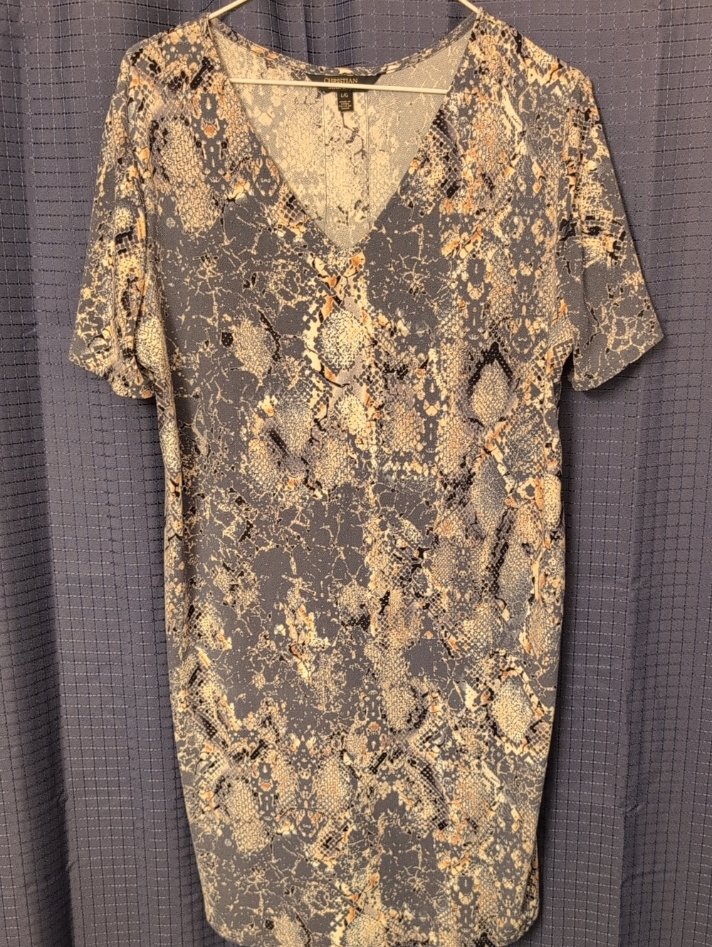 NWOT Christian Siriano Blue Snake-Print Midi Dress L